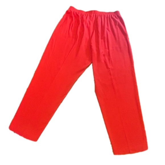 1X CM Shapes red Calcutta Crinkle wide leg pull on pants with pockets - Picture 4 of 12